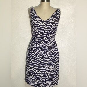 Lilly Pulitzer Kiki women’s Navy and White Patterned Dress size 4